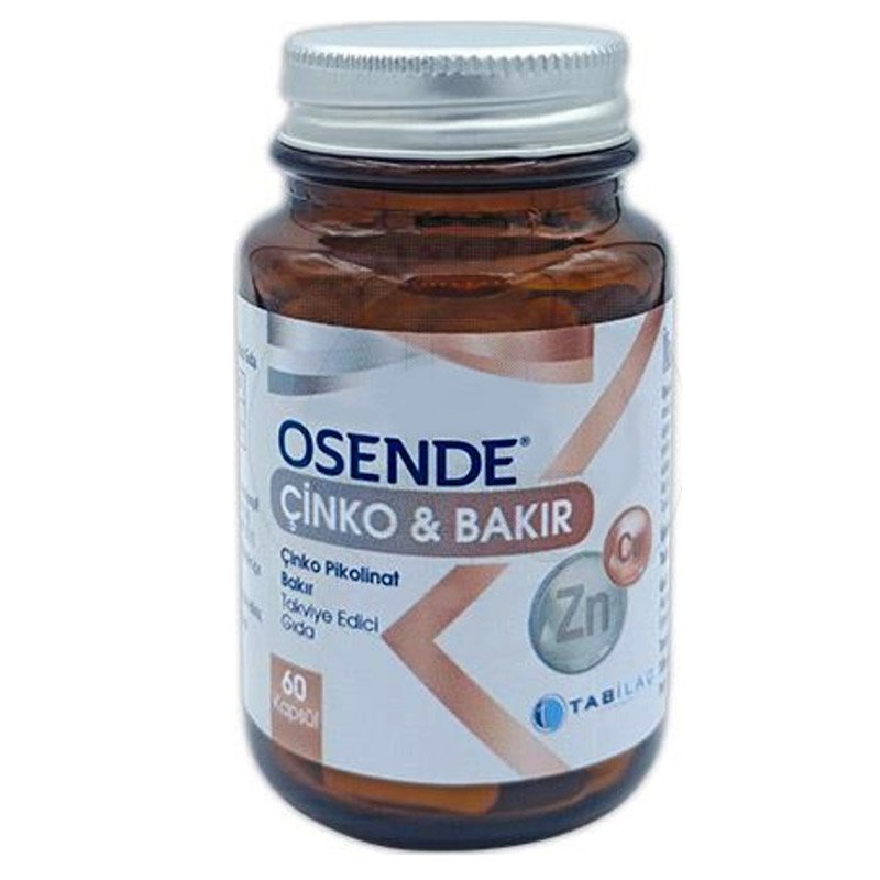 Çinko & Bakır Takviye Gıda 60 Kapsül Osende Vitamin & Multivitaminler 8680133000867